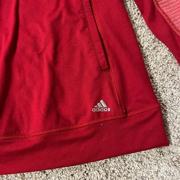 Adidas 1/4 Zip Red women’s track jacket Size Small - Picture 3 of 7